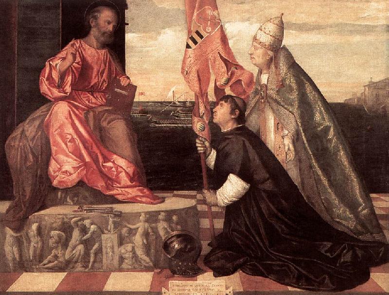 TIZIANO Vecellio Pope Alexander IV Presenting Jacopo Pesaro to St Peter nwt oil painting image
